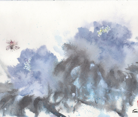 blue peonies