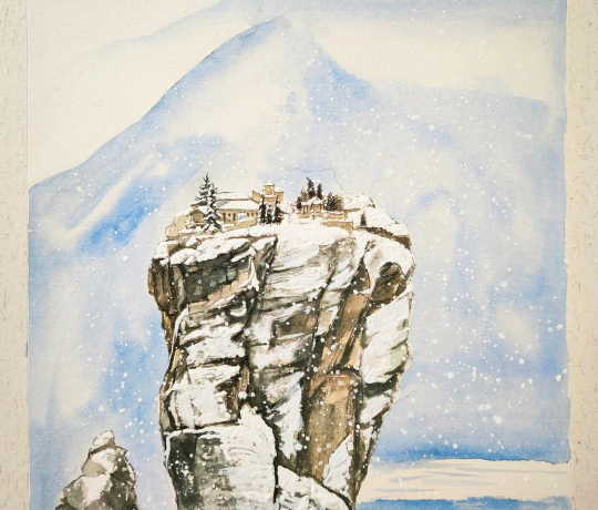 snowing meteora