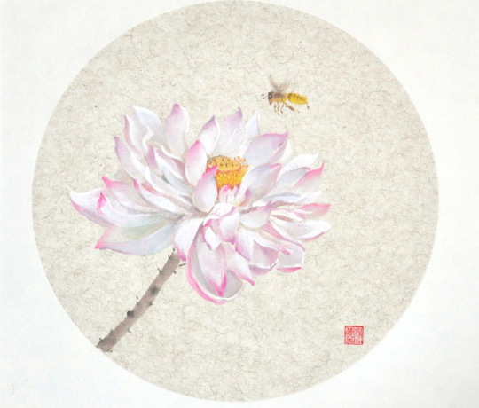lotus with bee