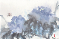 blue peonies