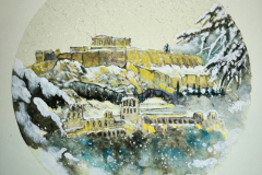 snowing acropolis